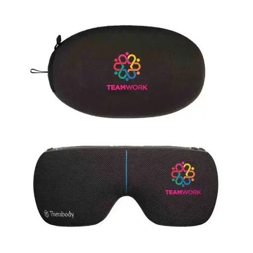 Therabody SmartGoggles 2.0 Black  Eye mask massager Reduces stress and promotes deep relaxation 100% blackout, lightweight design with adjustable straps SmartSense Technology™  Personalise with a thermal print in full colour, a Soft Case with thermal print in full colour and a sleeve